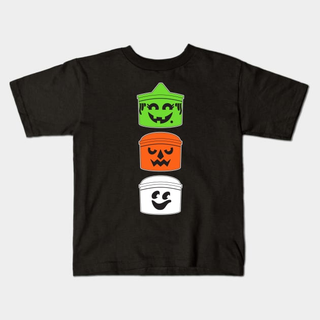 Vintage trick or treat buckets Kids T-Shirt by old_school_designs